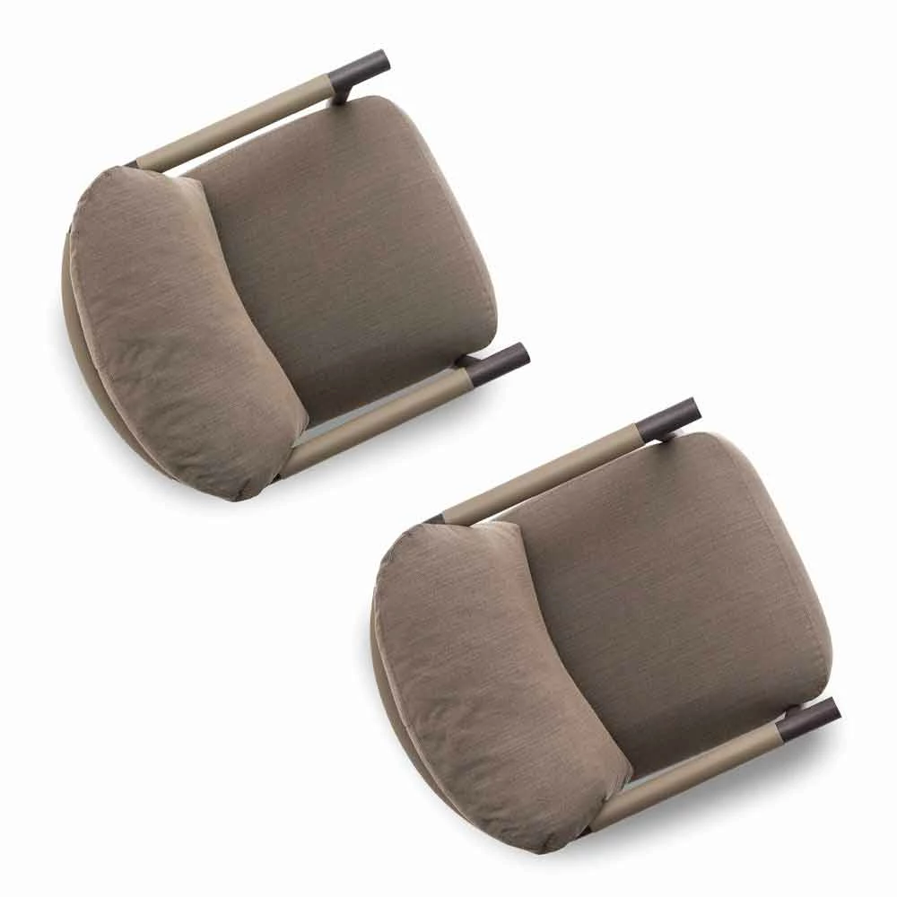 Stoffen Fauteuil Met Onderstel Van Essenhout En Leer Made In Italy - Guava 5 Stoffen Fauteuil Met Onderstel Van Essenhout En Leer Made In Italy - Guava - Afbeelding 5