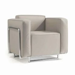 Moderne Fauteuil In Kunstleer En Chroom Structuur Bugle