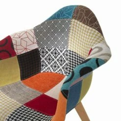 Patchwork Design Fauteuil In Stof Met Houten Poten, 2 Stuks - Selena 5 Patchwork Design Fauteuil In Stof Met Houten Poten, 2 Stuks - Selena -Slide Shop poltrona patchwork di design in tessuto con gambe in legno 2 pezzi selena 2