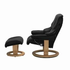 Lederen Fauteuil Met Hoofdsteun En Poef - Stressless Reno -Slide Shop poltrona reclinabile in pelle con poggiatesta e pouf stressless reno 11