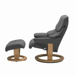 Lederen Fauteuil Met Hoofdsteun En Poef - Stressless Reno -Slide Shop poltrona reclinabile in pelle con poggiatesta e pouf stressless reno 16