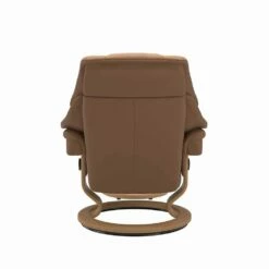 Lederen Fauteuil Met Hoofdsteun En Poef - Stressless Reno -Slide Shop poltrona reclinabile in pelle con poggiatesta e pouf stressless reno 2