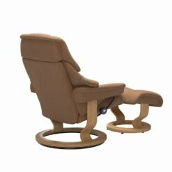 Lederen Fauteuil Met Hoofdsteun En Poef - Stressless Reno -Slide Shop poltrona reclinabile in pelle con poggiatesta e pouf stressless reno 3