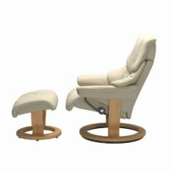 Lederen Fauteuil Met Hoofdsteun En Poef - Stressless Reno -Slide Shop poltrona reclinabile in pelle con poggiatesta e pouf stressless reno 6