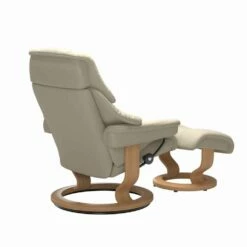 Lederen Fauteuil Met Hoofdsteun En Poef - Stressless Reno -Slide Shop poltrona reclinabile in pelle con poggiatesta e pouf stressless reno 8