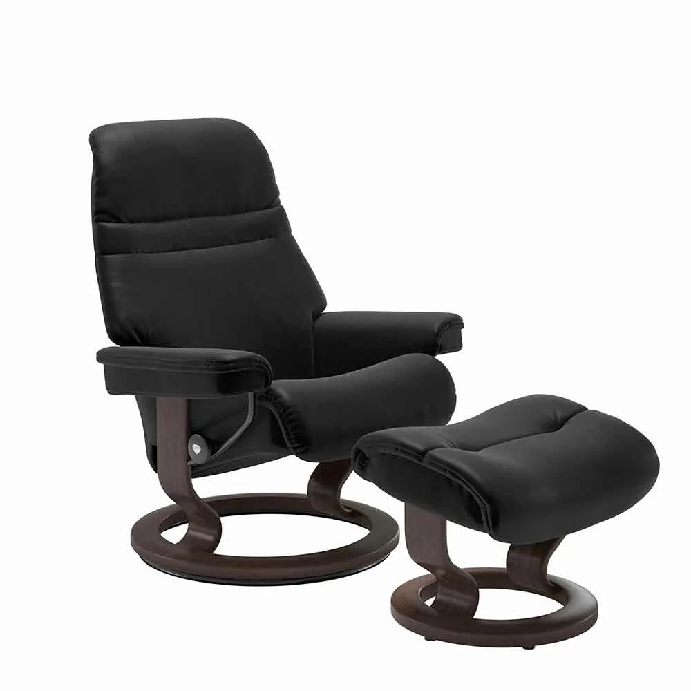 Lederen Fauteuil Met Hoofdsteun En Poef - Stressless Sunrise 11 Lederen Fauteuil Met Hoofdsteun En Poef - Stressless Sunrise - Afbeelding 11