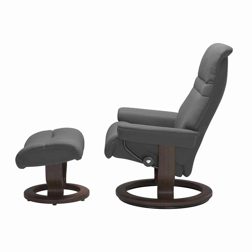 Lederen Fauteuil Met Hoofdsteun En Poef - Stressless Sunrise 17 Lederen Fauteuil Met Hoofdsteun En Poef - Stressless Sunrise - Afbeelding 17