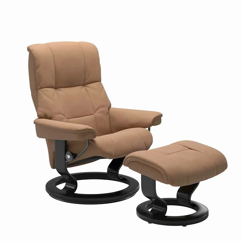 Lederen Ligstoel Met Poef Van Stressless - Mayfair 1 Lederen Ligstoel Met Poef Van Stressless - Mayfair