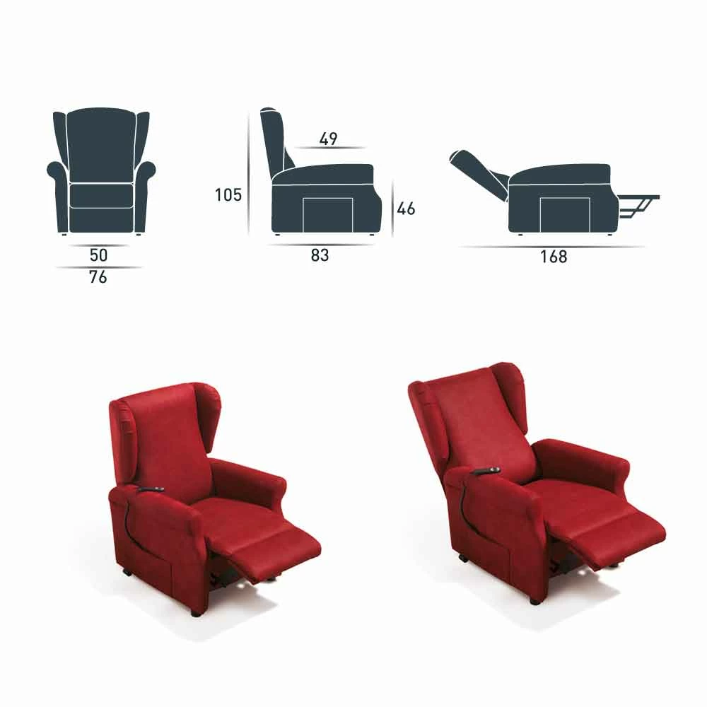 Fauteuil Met Verstelbare Rugleuning, Enkele Motor, Via Verona, Gemaakt In Italië, Modern Design 7 Fauteuil Met Verstelbare Rugleuning, Enkele Motor, Via Verona, Gemaakt In Italië, Modern Design - Afbeelding 7
