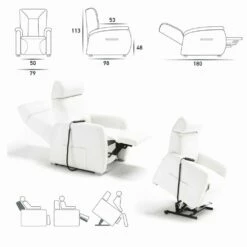 Fauteuil Rosa Met Dubbele Motor, Modern Design Gemaakt In Italië -Slide Shop poltrona relax alzapersona a 2 motori di design rosa made in italy 2