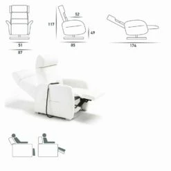 Draaibare Relaxfauteuil Met Dubbele Motor, Modern Design Gemaakt In Italië -Slide Shop poltrona relax girevole motorizzata 2 motori design made in italy bao