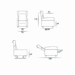 Orthopedische Relax Fauteuil 4 Motoren Gemaakt In Italië Giglio, Modern Design -Slide Shop poltrona relax ortopedica 4 motori made in italy giglio design moderno 15