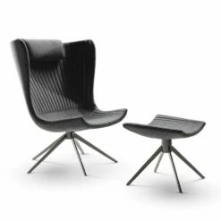 Lounge Fauteuil Met Voetensteun In Wol Made In Italy - Bonaldo Colibrì
