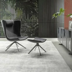 Lounge Fauteuil Met Voetensteun In Wol Made In Italy - Bonaldo Colibrì -Slide Shop poltrona salotto con poggiapiedi in lana made in italy bonaldo colibri 6