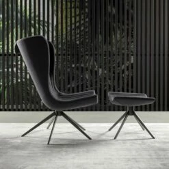 Lounge Fauteuil Met Voetensteun In Wol Made In Italy - Bonaldo Colibrì -Slide Shop poltrona salotto con poggiapiedi in lana made in italy bonaldo colibri 7