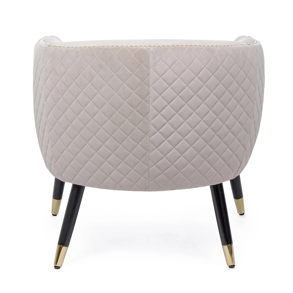 Lounge Fauteuil In Rubberhout En Fluweeleffect Elegant Design - Catty 3 Lounge Fauteuil In Rubberhout En Fluweeleffect Elegant Design - Catty - Afbeelding 3