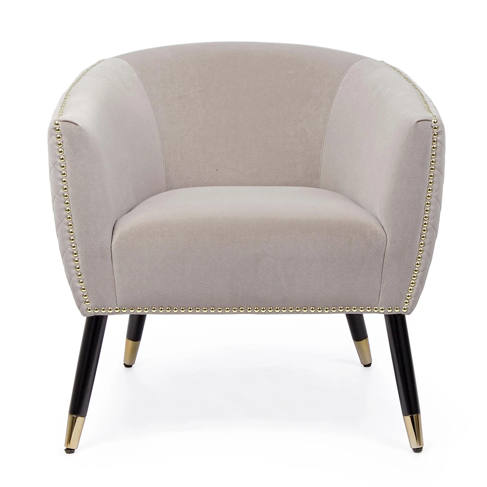 Lounge Fauteuil In Rubberhout En Fluweeleffect Elegant Design - Catty 4 Lounge Fauteuil In Rubberhout En Fluweeleffect Elegant Design - Catty - Afbeelding 4