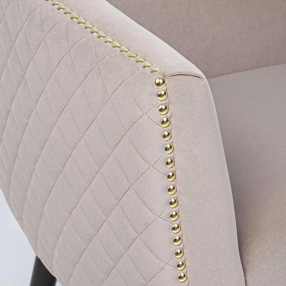 Lounge Fauteuil In Rubberhout En Fluweeleffect Elegant Design - Catty 5 Lounge Fauteuil In Rubberhout En Fluweeleffect Elegant Design - Catty - Afbeelding 5