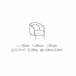 Woonkamer Fauteuil Bekleed Met Stof Met Metalen Onderstel Made In Italy - Ribes -Slide Shop poltrona salotto rivestita in tessuto con base in metallo made in italy ribes 10