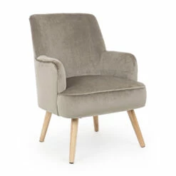 Woonkamer Fauteuil In Hout En Fluwelen Effect Scandinavisch Design - Cinzio -Slide Shop poltrona soggiorno in legno e effetto velluto design scandinavo cinzio 6