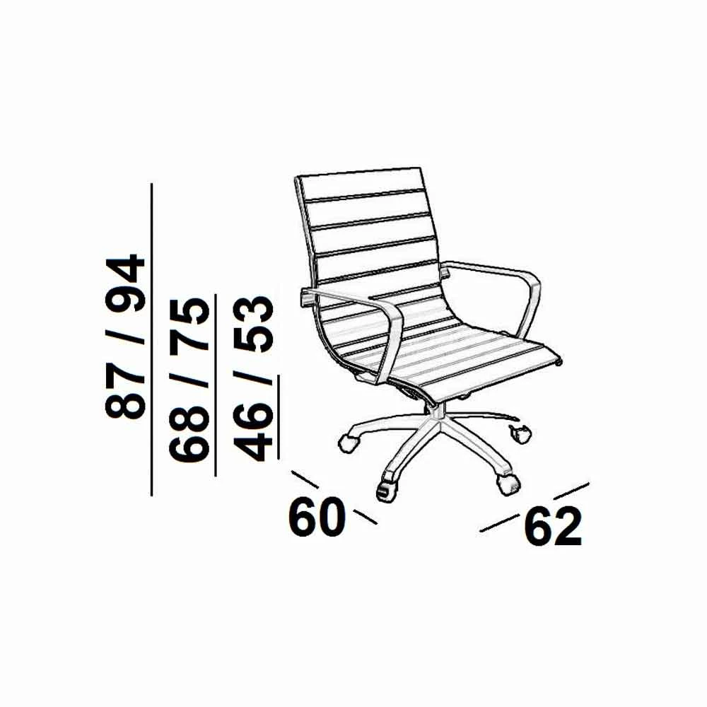 Executive Bureaustoel Modern Design Met Wielen Light Luxy 3 Executive Bureaustoel Modern Design Met Wielen Light Luxy - Afbeelding 3