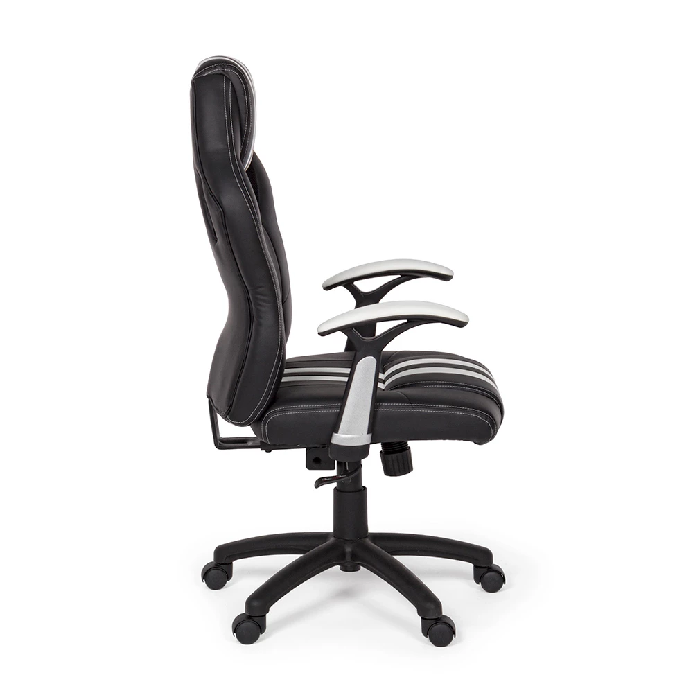 Draaibare Bureaufauteuil In Eco-leer En Nylon 2 Kleuren - Saronno 2 Draaibare Bureaufauteuil In Eco-leer En Nylon 2 Kleuren - Saronno - Afbeelding 2