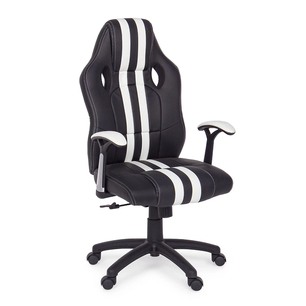 Draaibare Bureaufauteuil In Eco-leer En Nylon 2 Kleuren - Saronno 1 Draaibare Bureaufauteuil In Eco-leer En Nylon 2 Kleuren - Saronno