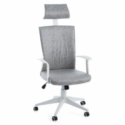 Bureaustoel In Polyester Met Wielen, Armleuningen En Hoofdsteun - Rambey -Slide Shop poltrona ufficio in poliestere con ruote braccioli e poggiatesta rambey 3