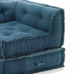 Hoek Chaise Longue Fauteuil In Grijs, Groen Of Blauw Katoen - Vezel 19 Hoek Chaise Longue Fauteuil In Grijs, Groen Of Blauw Katoen - Vezel -Slide Shop poltroncina chaise longue angolare in cotone grigio verde o blu fibra 12