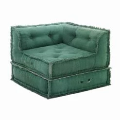 Hoek Chaise Longue Fauteuil In Grijs, Groen Of Blauw Katoen - Vezel