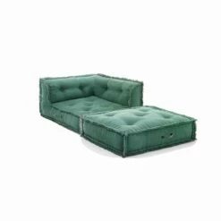 Hoek Chaise Longue Fauteuil In Grijs, Groen Of Blauw Katoen - Vezel 16 Hoek Chaise Longue Fauteuil In Grijs, Groen Of Blauw Katoen - Vezel -Slide Shop poltroncina chaise longue angolare in cotone grigio verde o blu fibra 6
