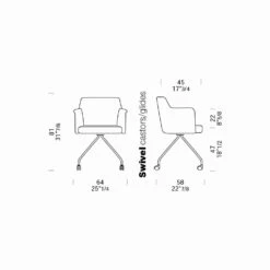 Draaibare Bureaufauteuil Met Wielen En Armleuningen Made In Italy - Felix -Slide Shop poltroncina per ufficio girevole con ruote e braccioli made in italy felix 8