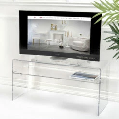 TV-standaard Voor De Woonkamer In Transparant Plexiglas Made In Italy - Giuliette -Slide Shop porta tv da soggiorno in plexiglass trasparente made in italy giuliette 3