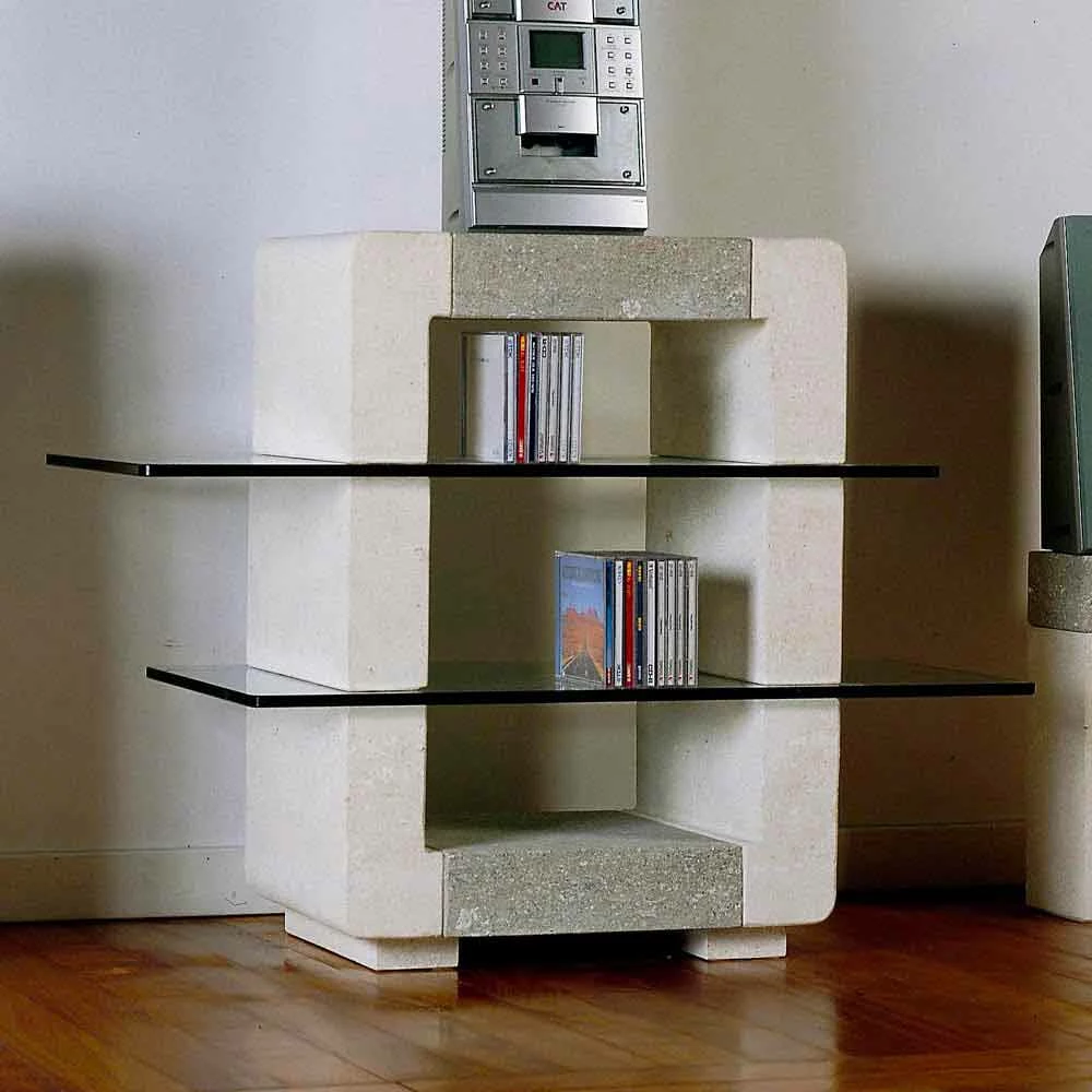 Hi-Fi TV-standaard In Vicenza Stone En Kristallen, Met De Hand Gesneden Xeni 3 Hi-Fi TV-standaard In Vicenza Stone En Kristallen, Met De Hand Gesneden Xeni - Afbeelding 3