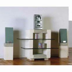 Hi-Fi TV-standaard In Vicenza Stone En Kristallen, Met De Hand Gesneden Xeni