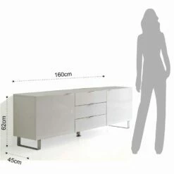 Porta Moderne Tv Met 3 Laden En 2 Deuren Saffo, Wit Gelakt -Slide Shop porta tv moderno con 3 cassetti e 2 ante saffo laccato bianco 2