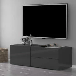 Tv-meubel Woonkamer Wit Hout Of Glanzend Antraciet Design 2 Maten - Yolanda -Slide Shop porta tv salotto legno bianco o antracite lucido design 2 misure yolanda 4