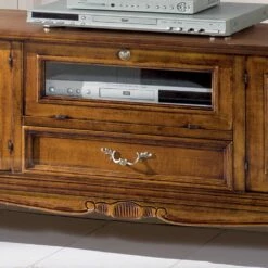 Klassieke Houten Tv-meubel Met Glazen Deuren Made In Italy - Richard -Slide Shop porta tv stile classico in legno con ante in vetro made in italy richard 3