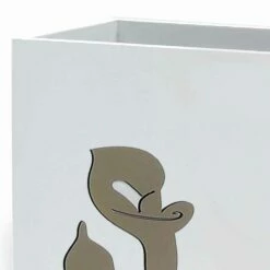 Wit Houten Paraplubak Modern Design Met Bloemendecoraties - Caracalla 5 Wit Houten Paraplubak Modern Design Met Bloemendecoraties - Caracalla -Slide Shop portaombrelli in legno bianco design moderno con decori floreali caracalla 2