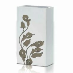Wit Houten Paraplubak Modern Design Met Bloemendecoraties - Caracalla