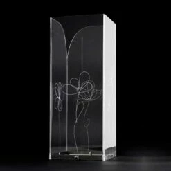 Doorzichtige Plastic Paraplubak Met Gegraveerde Gestileerde Bladeren - Florino