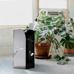 Paraplubak Van Zwart Plexiglas Met 3D-gravures En Decoraties, Modern Design - Farfo -Slide Shop portaombrelli plexiglass nero con incisioni e decori 3d design moderno farfo 3