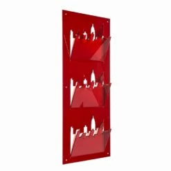 Wandtijdschriftenrek Met Drie Vakken In Plexiglas Gemaakt In Italië - Filarino