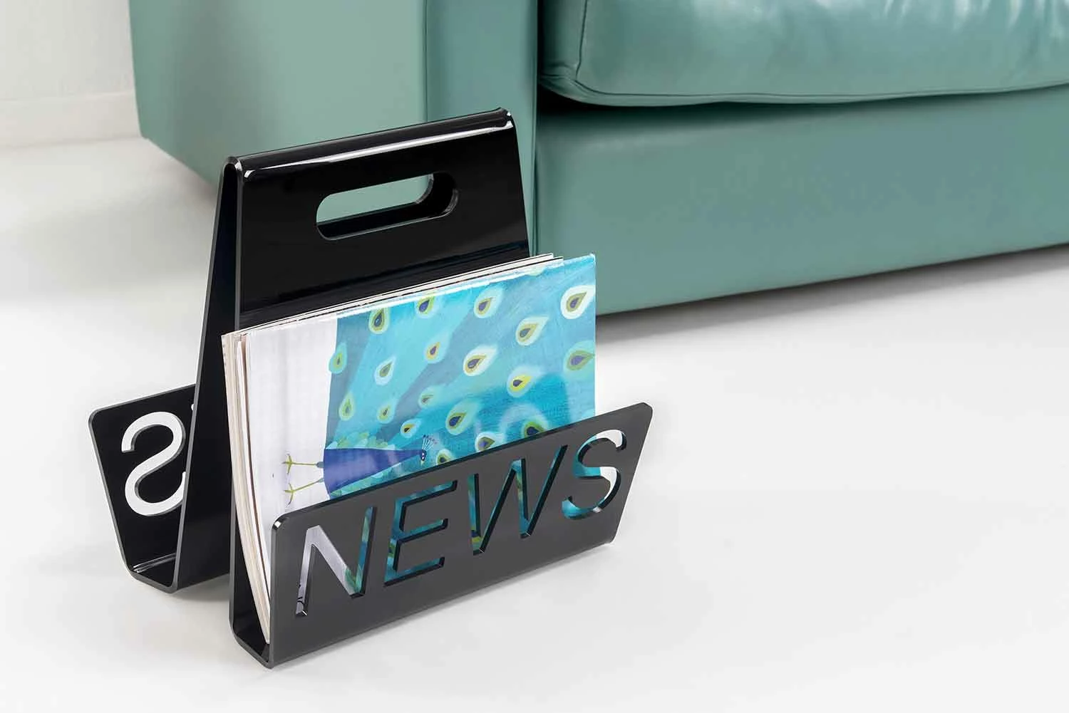 Tijdschriftenrek In Zwart Of Transparant Plexiglasontwerp Gemaakt In Italië - Omar 3 Tijdschriftenrek In Zwart Of Transparant Plexiglasontwerp Gemaakt In Italië - Omar - Afbeelding 3