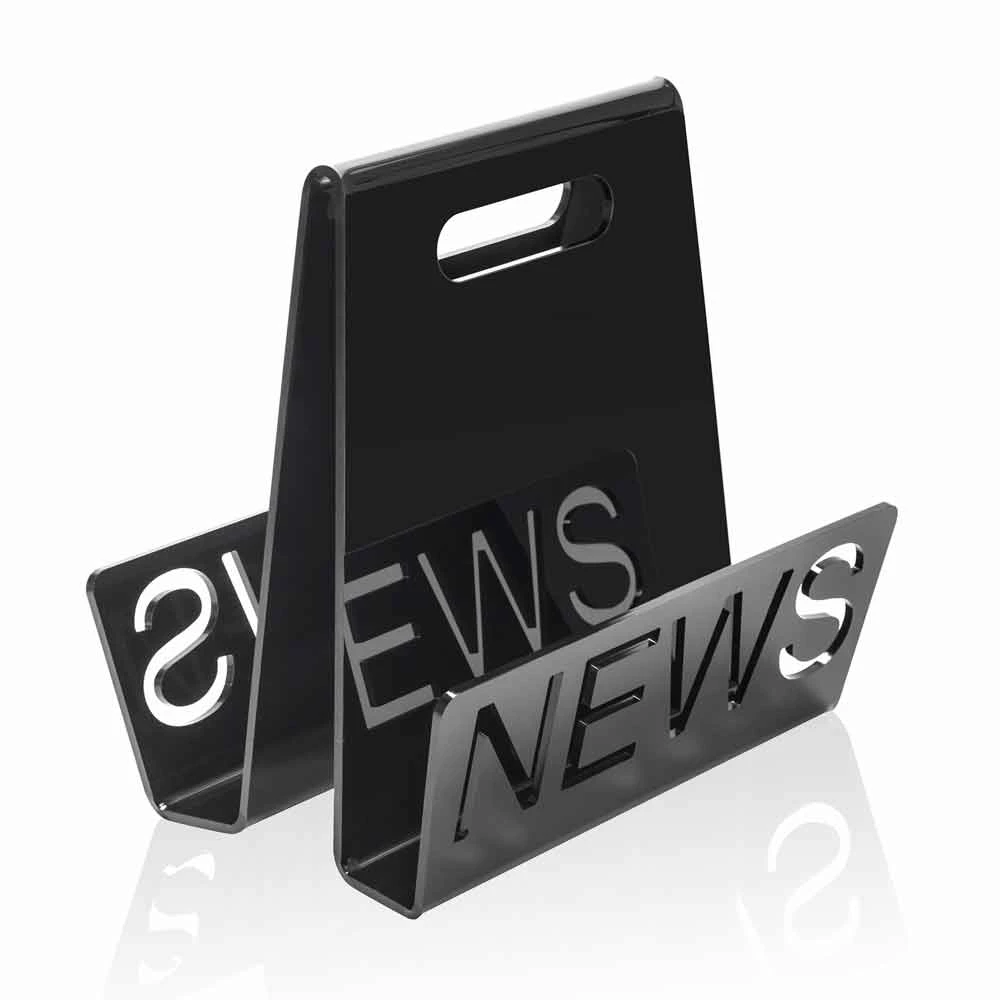 Tijdschriftenrek In Zwart Of Transparant Plexiglasontwerp Gemaakt In Italië - Omar 1 Tijdschriftenrek In Zwart Of Transparant Plexiglasontwerp Gemaakt In Italië - Omar