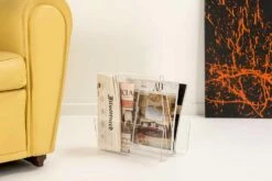 Modern Transparant Tijdschriftenrek Van Plexiglas Gemaakt In Italië - Immoreel -Slide Shop portariviste moderno in plexiglass trasparente prodotto in italia immoral 2