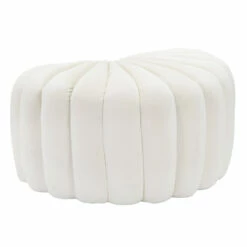 Poef Met Externe Bekleding In Stof En Structuur In Hout - Shell