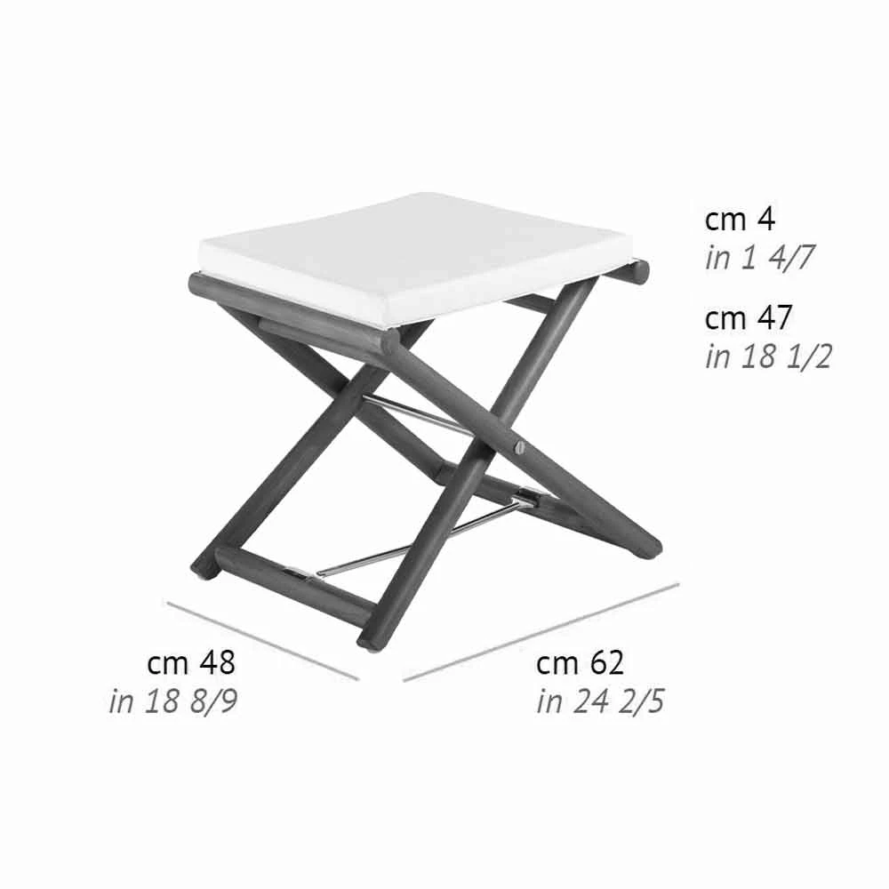 Buitenpoef In Natuurlijk Of Zwart Mat Hout En Kussen, Gemaakt In Italië - Suzana 5 Buitenpoef In Natuurlijk Of Zwart Mat Hout En Kussen, Gemaakt In Italië - Suzana - Afbeelding 5
