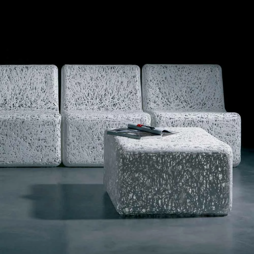 Poef Plastic Gesmolten Witte Of Multicolor Grace 7 Poef Plastic Gesmolten Witte Of Multicolor Grace - Afbeelding 7