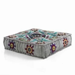 Etnische Vierkante Poef In Patchworkstof Of Fluweel - Vezel -Slide Shop pouf di design etnico quadrato in tessuto patchwork o velluto fibra 5